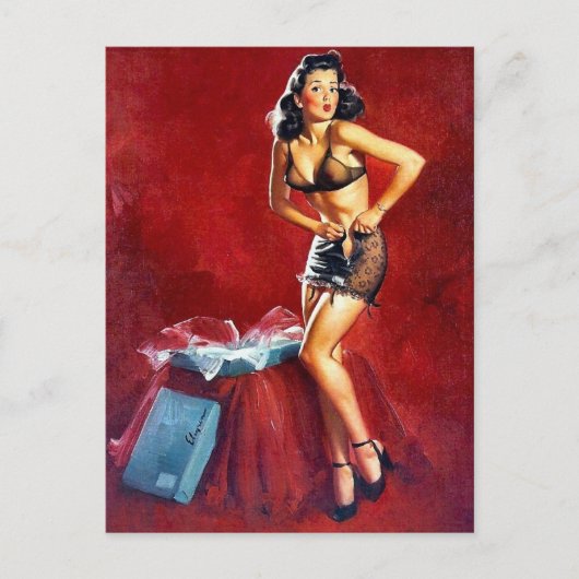 Pin-up krijgen gedrukt briefkaart (Voorkant)