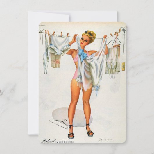 Pin-up lingerie vrijgezellenfeest kaart (Voorkant)