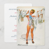 Pin-up lingerie vrijgezellenfeest kaart (Voorkant / Achterkant)