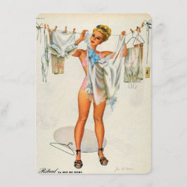 Pin-up lingerie vrijgezellenfeest kaart