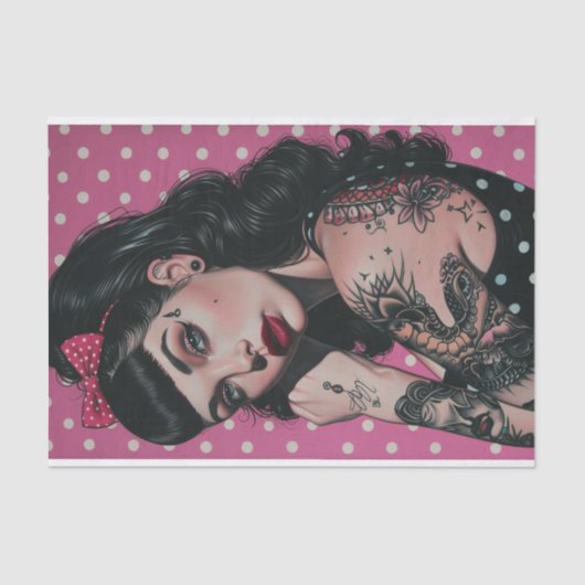  Pin Up Meisje11 Tissuepapier (Voorkant)