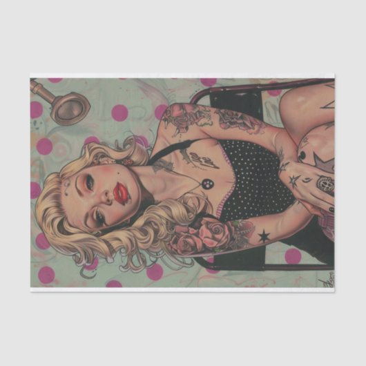 Pin Up Meisje13 Tissuepapier (Voorkant)