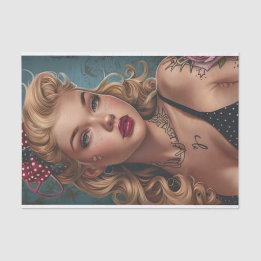  Pin Up Meisje14 Tissuepapier (Voorkant)