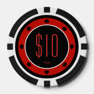 pin-up meisje $10 poker chip (schoppen)