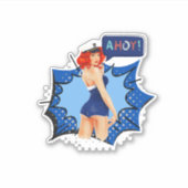  Pin Up Meisje, Ahoy Sailor Sticker (Voorkant)