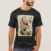 Pin Up Meisje Blond WWII Graphic T Shirt (Voorkant)