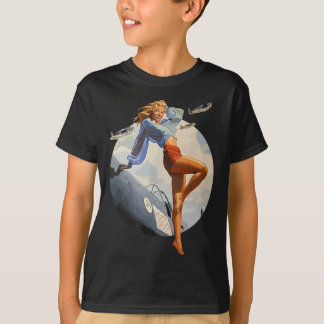 Pin-up Meisje blonde luchtmacht in WO2 40's T-shirt