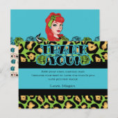 Pin-up meisje, dank je kaarten (Voorkant / Achterkant)