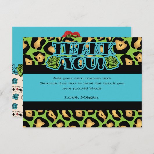 Pin-up meisje, dank je kaarten (Voorkant / Achterkant)