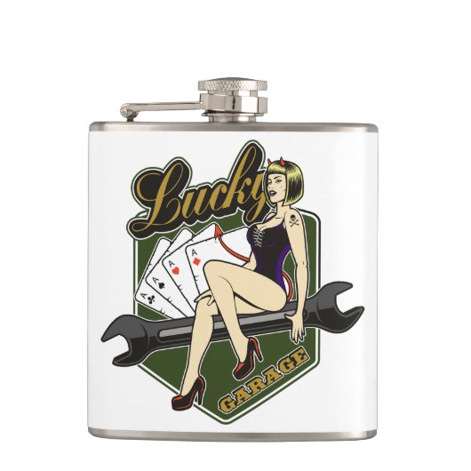  Pin Up Meisje Flask Heupfles (Voorkant)
