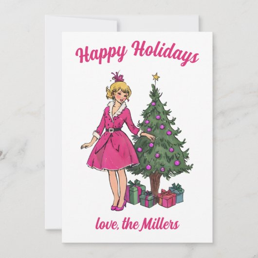 Pin Up Meisje Kerst Kaarten (Voorkant)