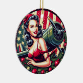 Pin-up Meisje Kerstmis Ornament (Rechts)