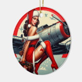 Pin-up Meisje Kerstmis Ornament (Links)