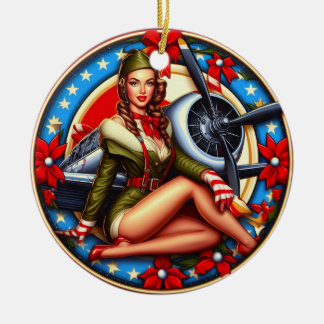 Pin-up Meisje Kerstmis Ornament