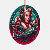Pin-up Meisje Kerstmis Ornament (Rechts)