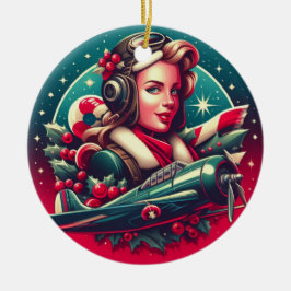 Pin-up Meisje Kerstmis Ornament