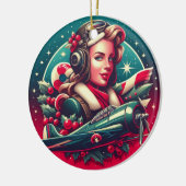Pin-up Meisje Kerstmis Ornament (Links)