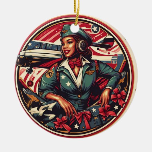Pin-up Meisje Kerstmis Ornament (Voorkant)