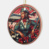 Pin-up Meisje Kerstmis Ornament (Links)