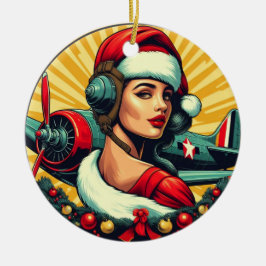 Pin-up Meisje Kerstmis Ornament