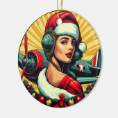 Pin-up Meisje Kerstmis Ornament (Links)