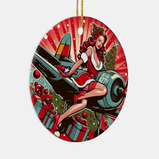 Pin-up Meisje Kerstmis Ornament (Rechts)