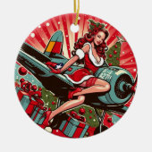 Pin-up Meisje Kerstmis Ornament (Voorkant)