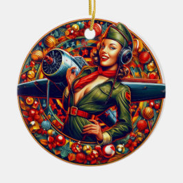 Pin-up Meisje Kerstmis Ornament