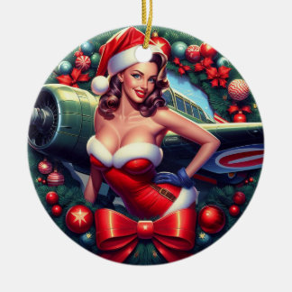 Pin-up Meisje Kerstmis Ornament