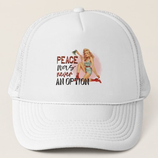 pin-up meisje met bijl trucker pet (Voorkant)