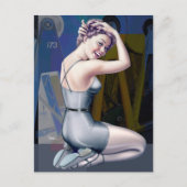 Pin-Up Meisje met Industriële Achtergrond Briefkaa Briefkaart (Voorkant)