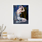 Pin-Up Meisje met industriële achtergrond Poster (Keuken)