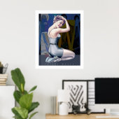Pin-Up Meisje met industriële achtergrond Poster (Thuiskantoor)