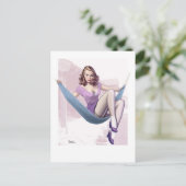 Pin-Up Meisje met stedelijke achtergrond Briefkaart (Staand voorkant)