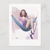 Pin-Up Meisje met stedelijke achtergrond Briefkaart (Voorkant)