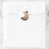 Pin-up-meisje op record hart sticker (Tas)