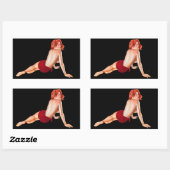 Pin-up Meisje, Red Passion (sticker) Rechthoekige Sticker (Vel)