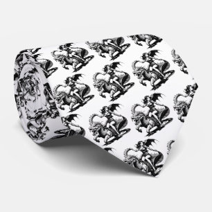 Pin-Up Meisje Riding Dragon Stropdas