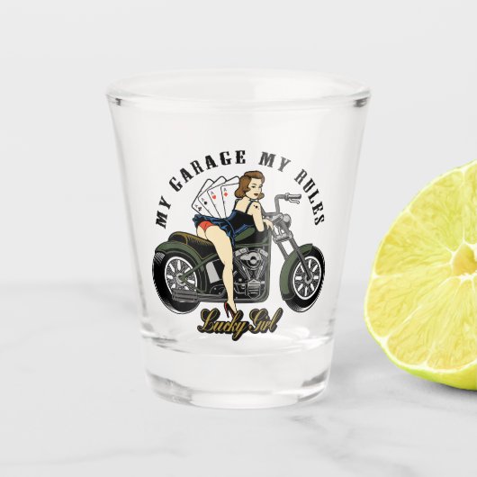  Pin Up Meisje Shot Glass Glas (Voorkant)