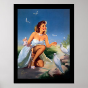 Pin-Up Meisje Vintage poster