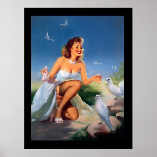 Pin-Up Meisje Vintage poster (Voorkant)