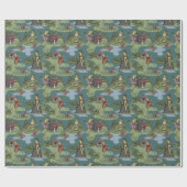 pin-up-meisjes kikkers cadeaupapier (Vlak)