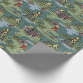 pin-up-meisjes kikkers cadeaupapier (Hoek)