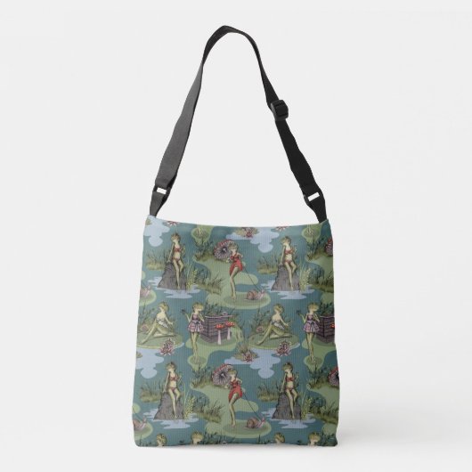  pin-up-meisjes kikkers crossbody tas (Achterkant)