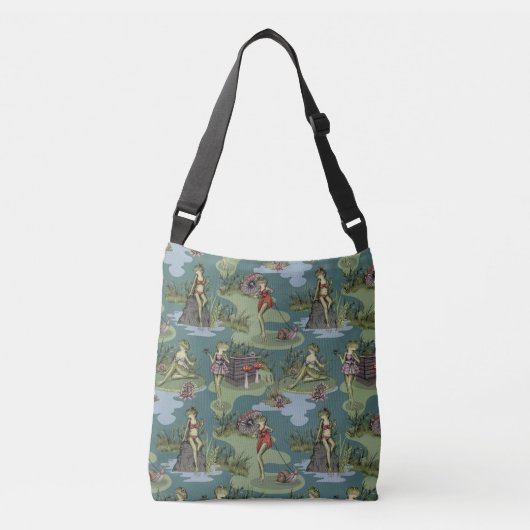 pin-up-meisjes kikkers crossbody tas (Voorkant)