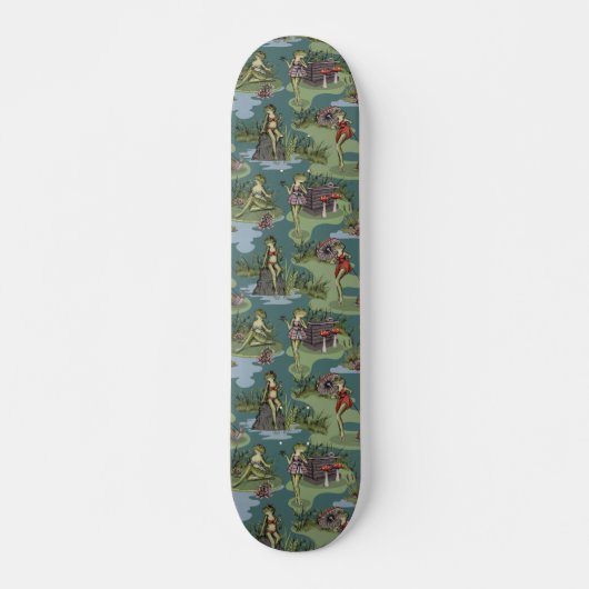  pin-up-meisjes kikkers persoonlijk skateboard (Voorkant)