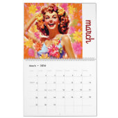 Pin-up meisjes retro nieuwjaar kalender (Mar 2026)
