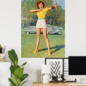 Pin-Up met Bow and Arrow Art Poster (Thuiskantoor)