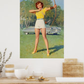Pin-Up met Bow and Arrow Art Poster (Keuken)