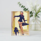 Pin-up met porselein briefkaart (Staand voorkant)